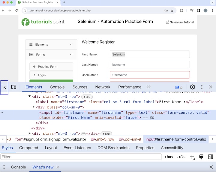 Selenium IDE Locating Strategies 2