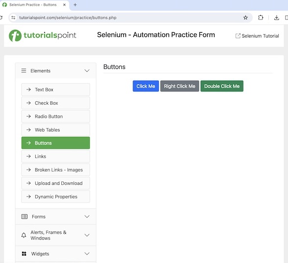Selenium Mouse Events 1