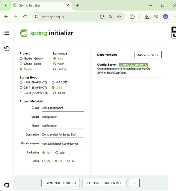 Creating Spring Cloud Configuration Server