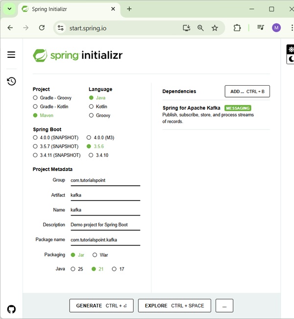 Creating Kafka Project