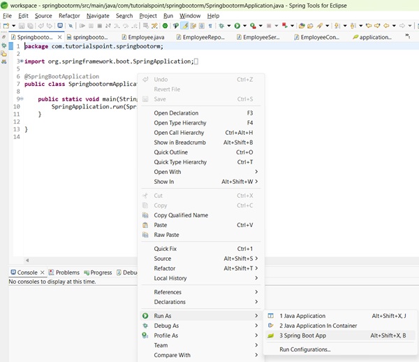 Run As Spring Boot App