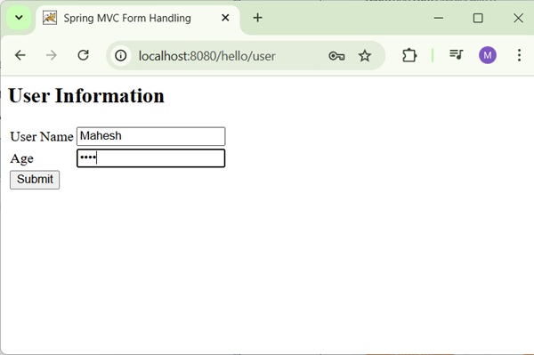 Spring Password Form
