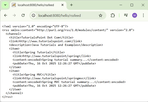 Spring RSS Generation