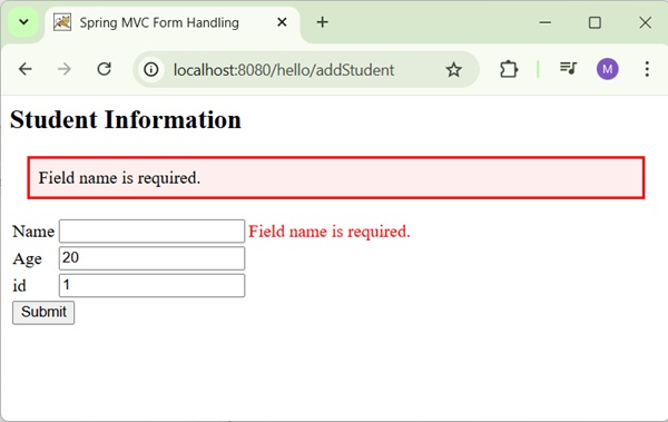 Spring Validation Result