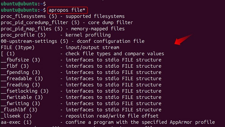apropos Command Linux 5