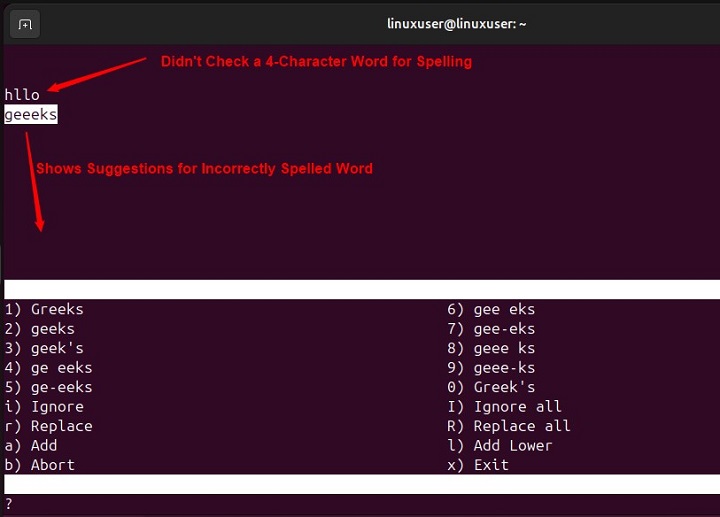 aspell Command Linux 5