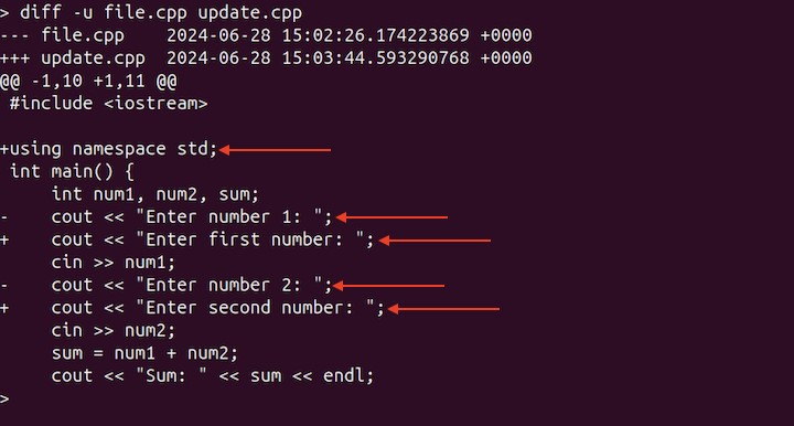 Basic Usage of diffstat Command 2