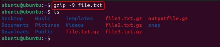 Change Compression Level in gzip