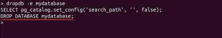 Delete Database dropdb Command