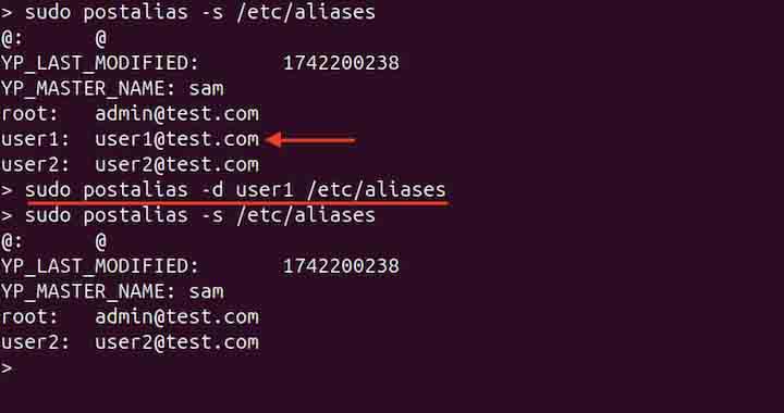 Deleting an Alias Entry