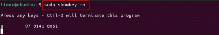 Displaying ASCII Values of Keys Using showkey