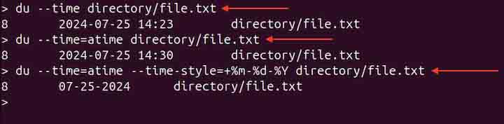 Displaying Disk Usage with Last Modification Time