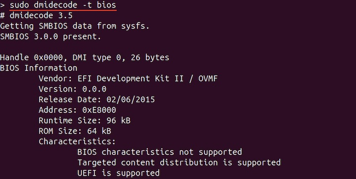 Displaying DMI Table Entry by Type 1