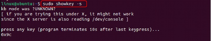 Displaying Scancodes in Hexadecimal Format Using showkey