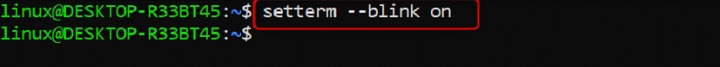 Enabling Blinking Text using setterm