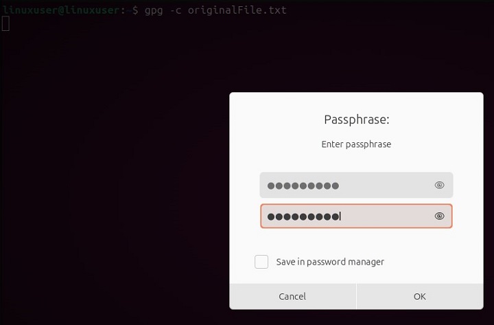 Encrypt Data Using GPG Command