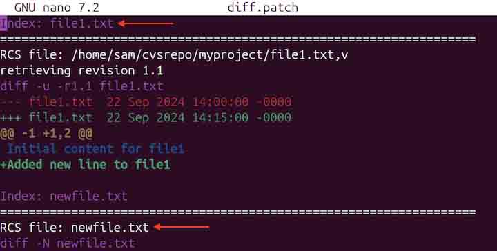 fixcvsdiff Command in Linux2