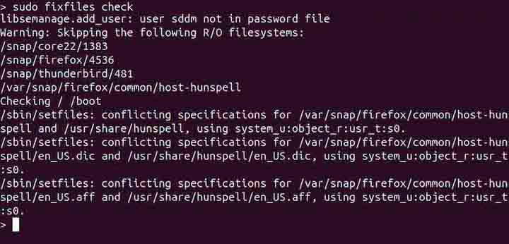 fixfiles Command in Linux6