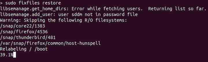 fixfiles Command in Linux7