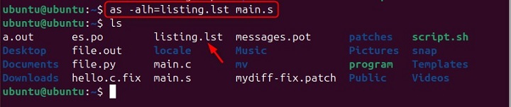 Generating a Listing File as Command