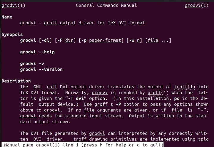 Grodvi Command Manual Page