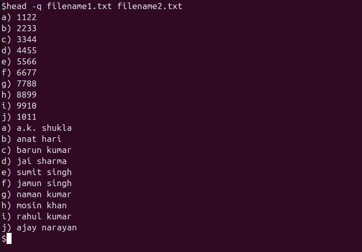 head Command in Linux7