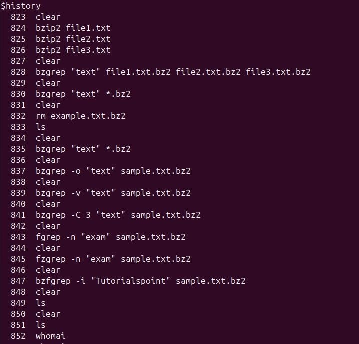 history Command in Linux1
