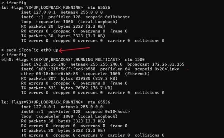 ifconfig Command in Linux5