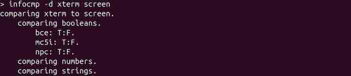 infocmp Command in Linux7