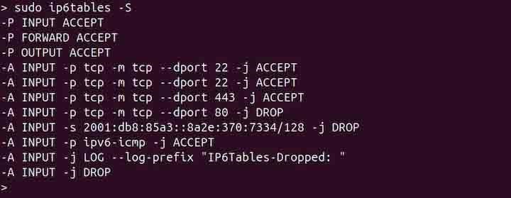 ip6tables Command in Linux5