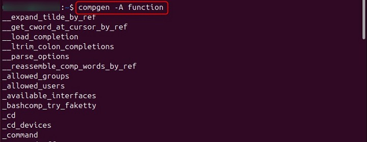 List Bash Functions