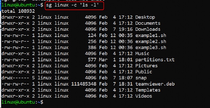 Listing Files with a Different Group
