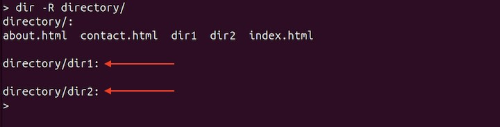 Listing the Subdirectories