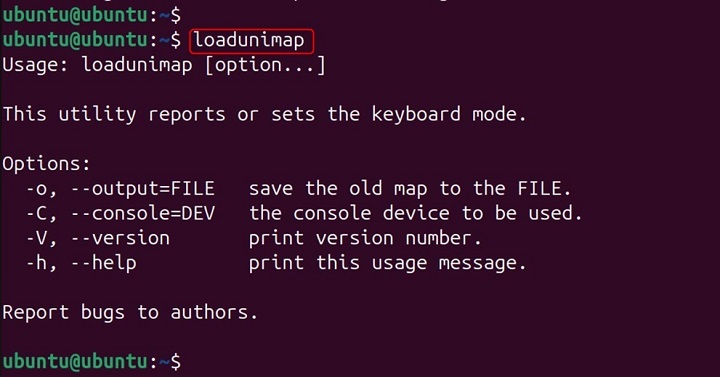 loadunimap Command in Linux2