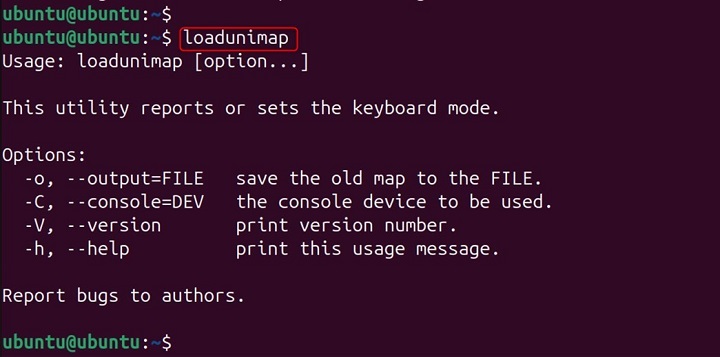 loadunimap Command in Linux5