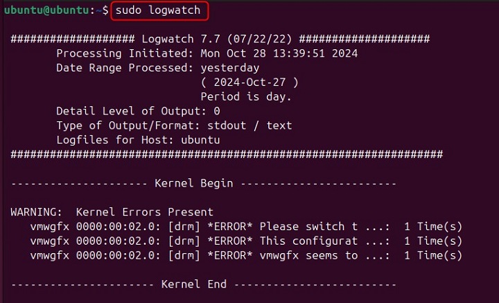 logwatch Command in Linux1