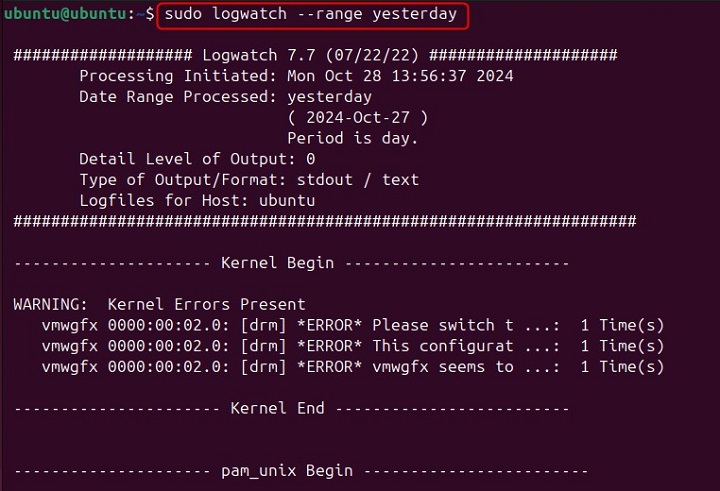logwatch Command in Linux4