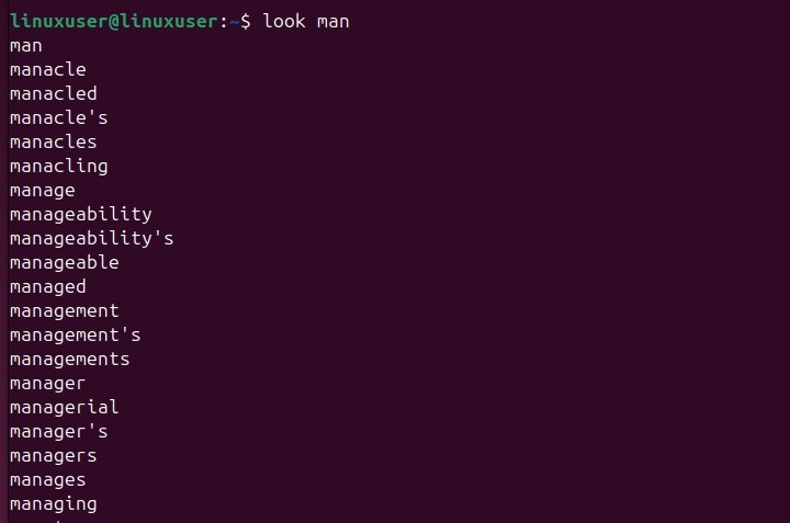 look Command in Linux4