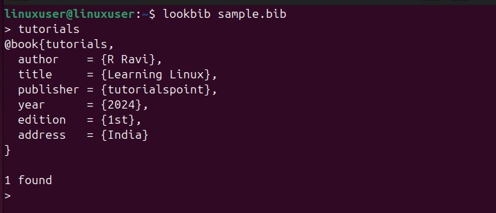 lookbib Command in Linux4