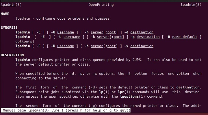 lpadmin Command in Linux1