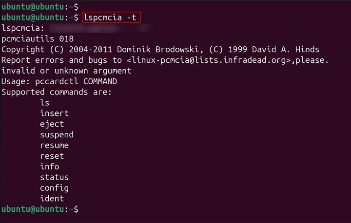 lspcmcia Command in Linux5