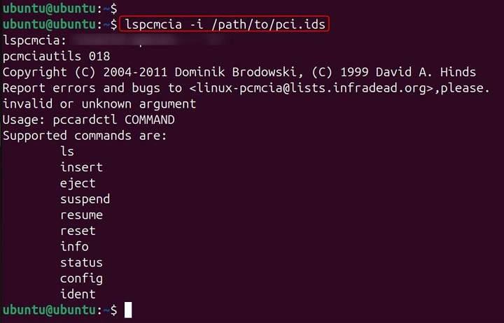 lspcmcia Command in Linux7