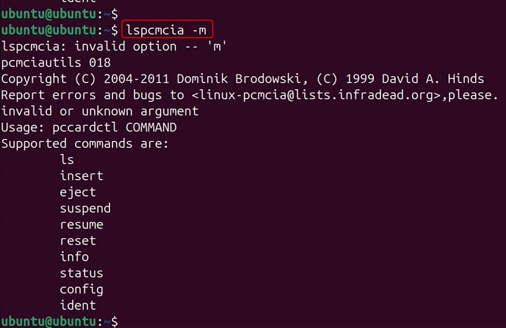lspcmcia Command in Linux8