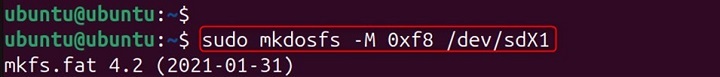mkdosfs Command in Linux11