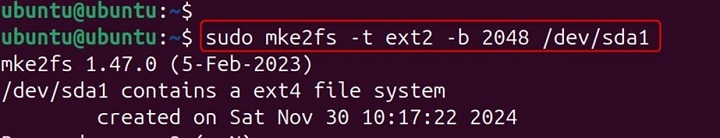 mke2fs Command in Linux3