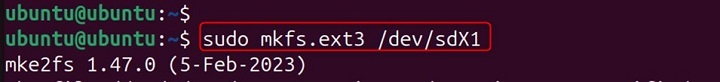 mkfs.ext3 Command in Linux1