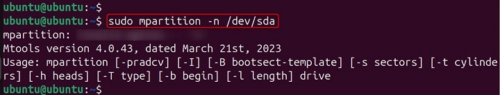 mpartition Command in Linux3