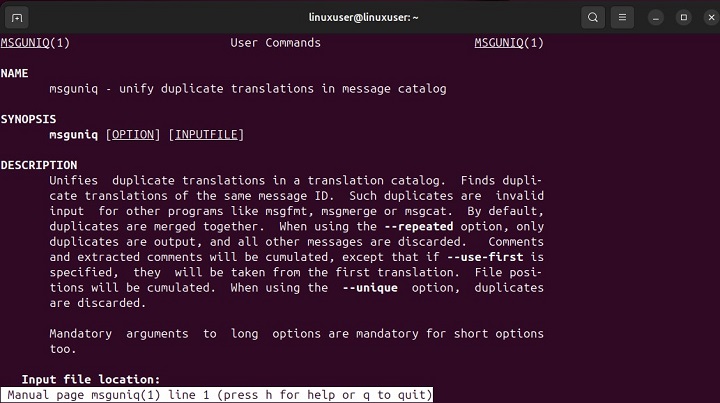 msguniq Command in Linux1
