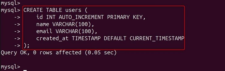 mysql Command in Linux10