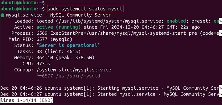 mysql Command in Linux5